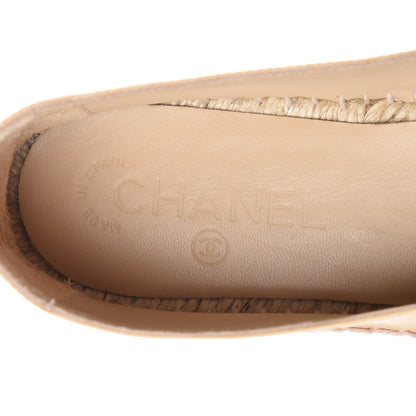 Chanel Lambskin CC Espadrilles 38 Beige Black 8 of 10