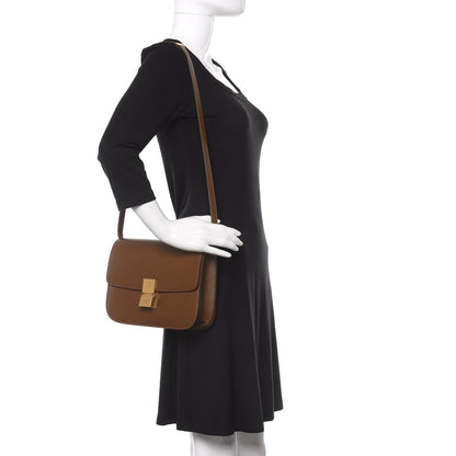 Celine Box Calfskin Medium Classic Box Flap Bag Camel 2 of 9