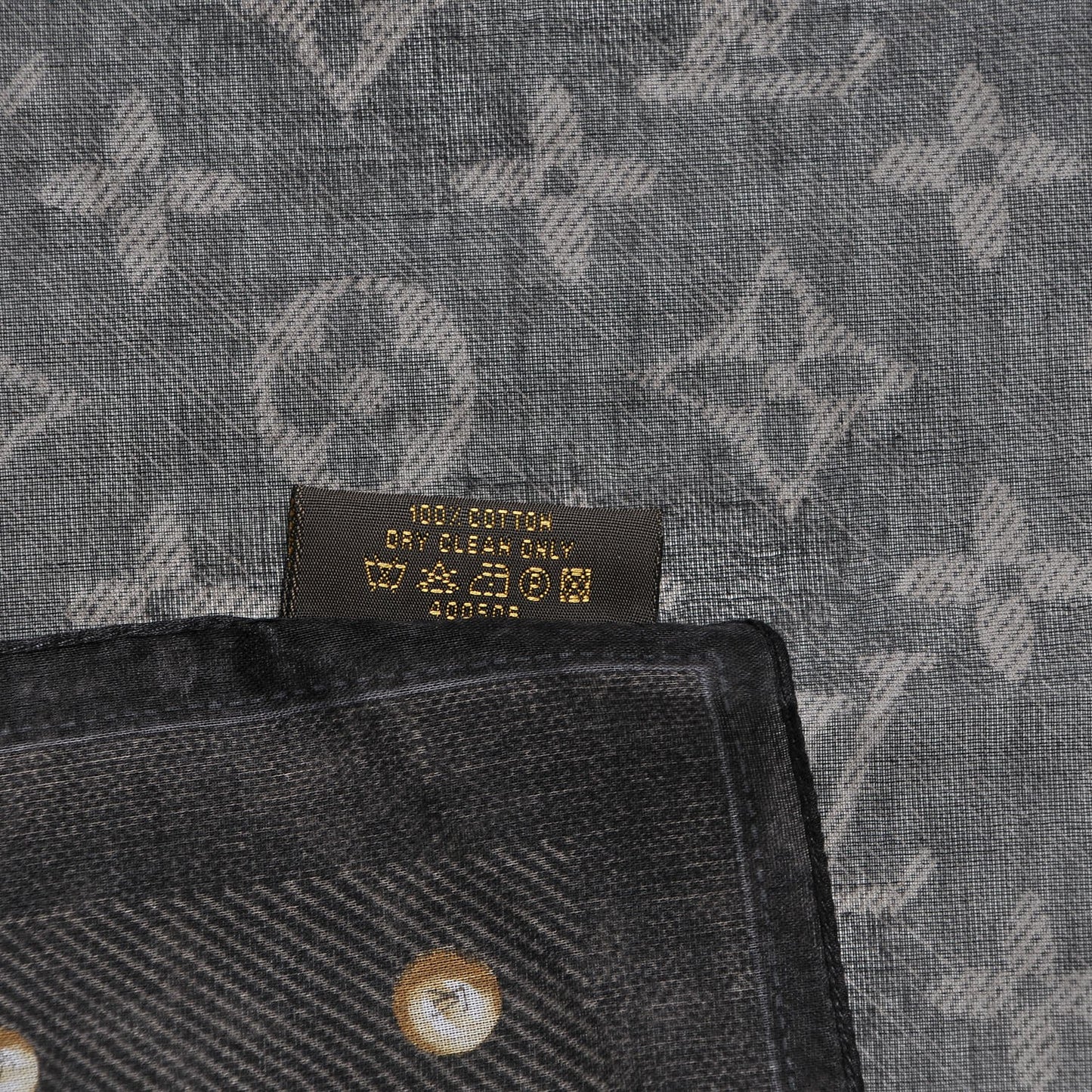 Silk Monogram New Denim Bandana Scarf Black