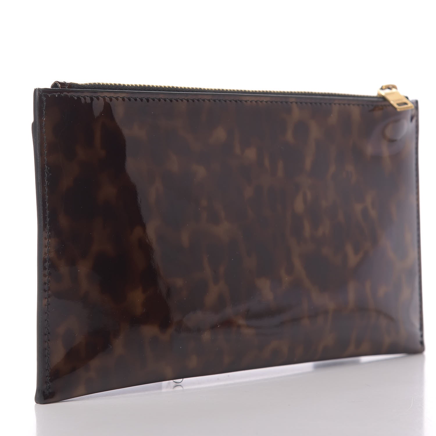 Saint Laurent Patent Monogram Bill Pouch Tortoiseshell 3 of 11