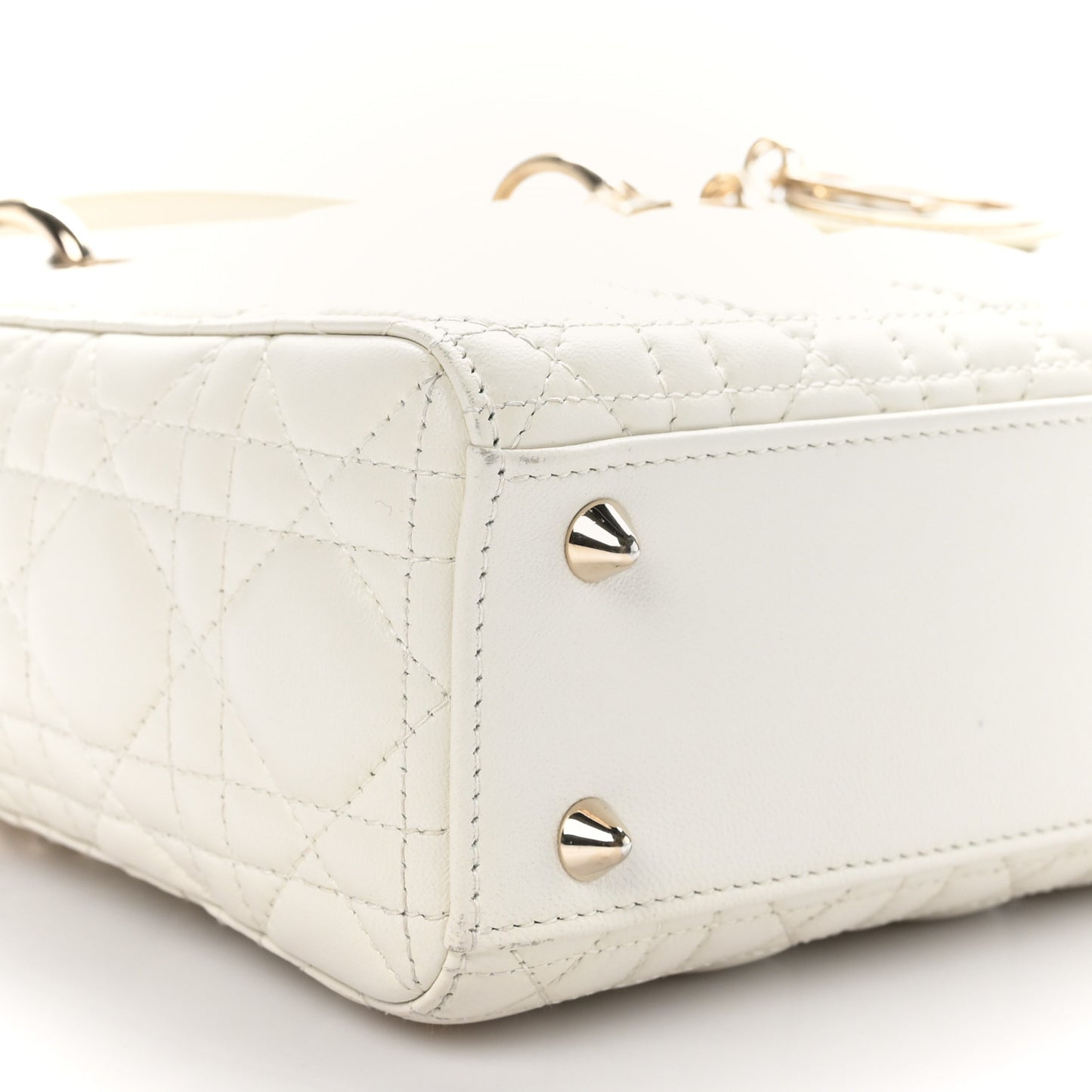 Lambskin Cannage Small My ABCDior Lady Dior White