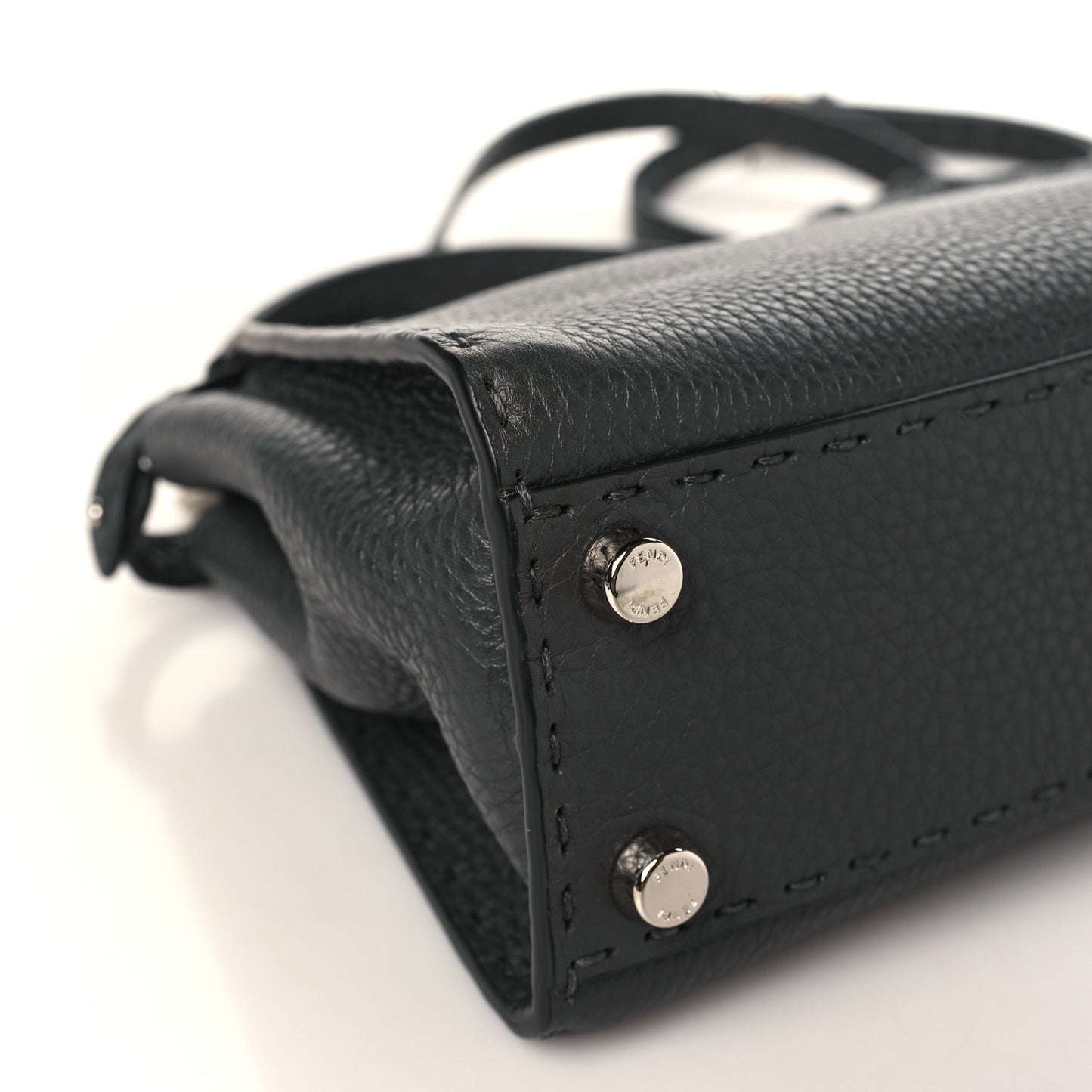 Cuoio Romano Selleria Bi-Color Mini Peekaboo Iconic Satchel Asfalto Latte