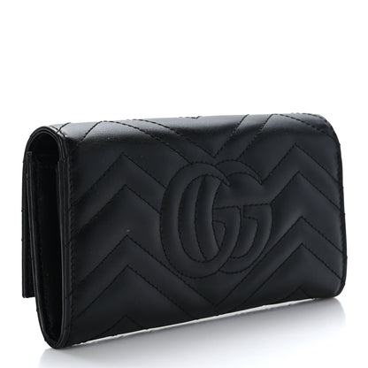 Gucci Calfskin Matelasse GG Marmont Continental Wallet Black 3 of 8