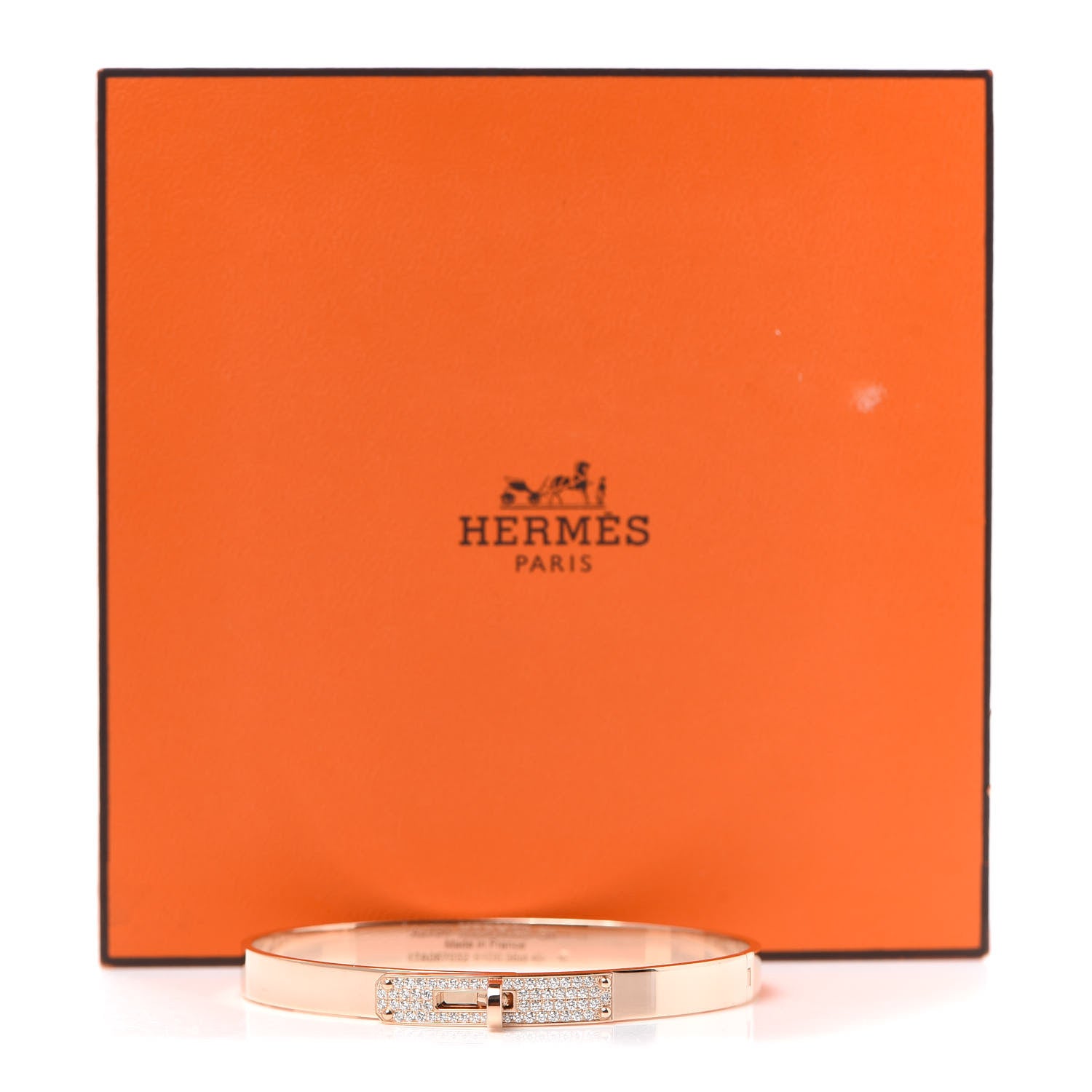 Hermes 18K Rose Gold Diamond PM Kelly Pave Bracelet SH 6 of 6