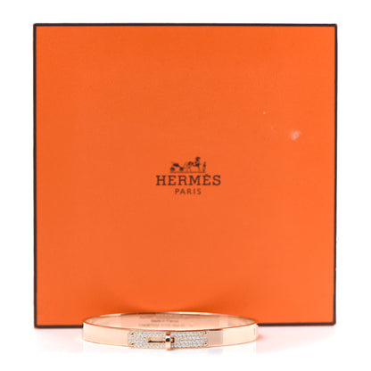 Hermes 18K Rose Gold Diamond PM Kelly Pave Bracelet SH 6 of 6