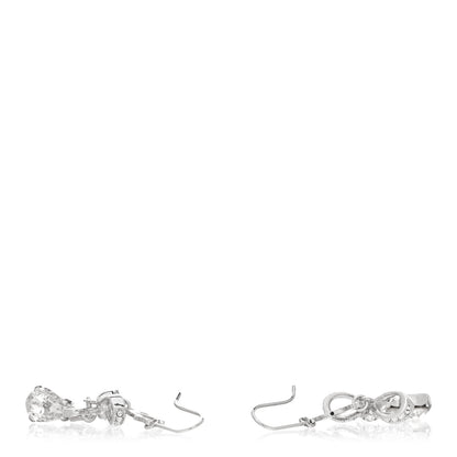 Christian Dior Crystal Bow Hoop Earrings Silver 3 of 4