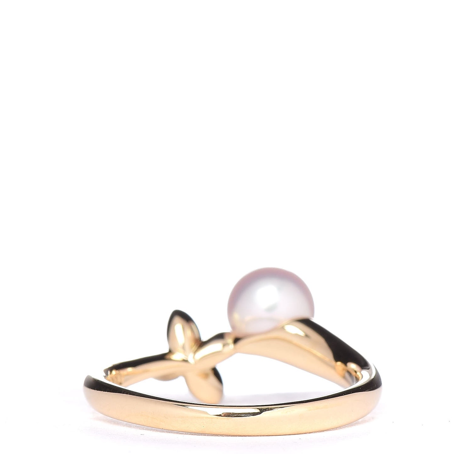 18K Yellow Gold Diamond Akoya Pearl 6mm Flower Ring 50 5.5