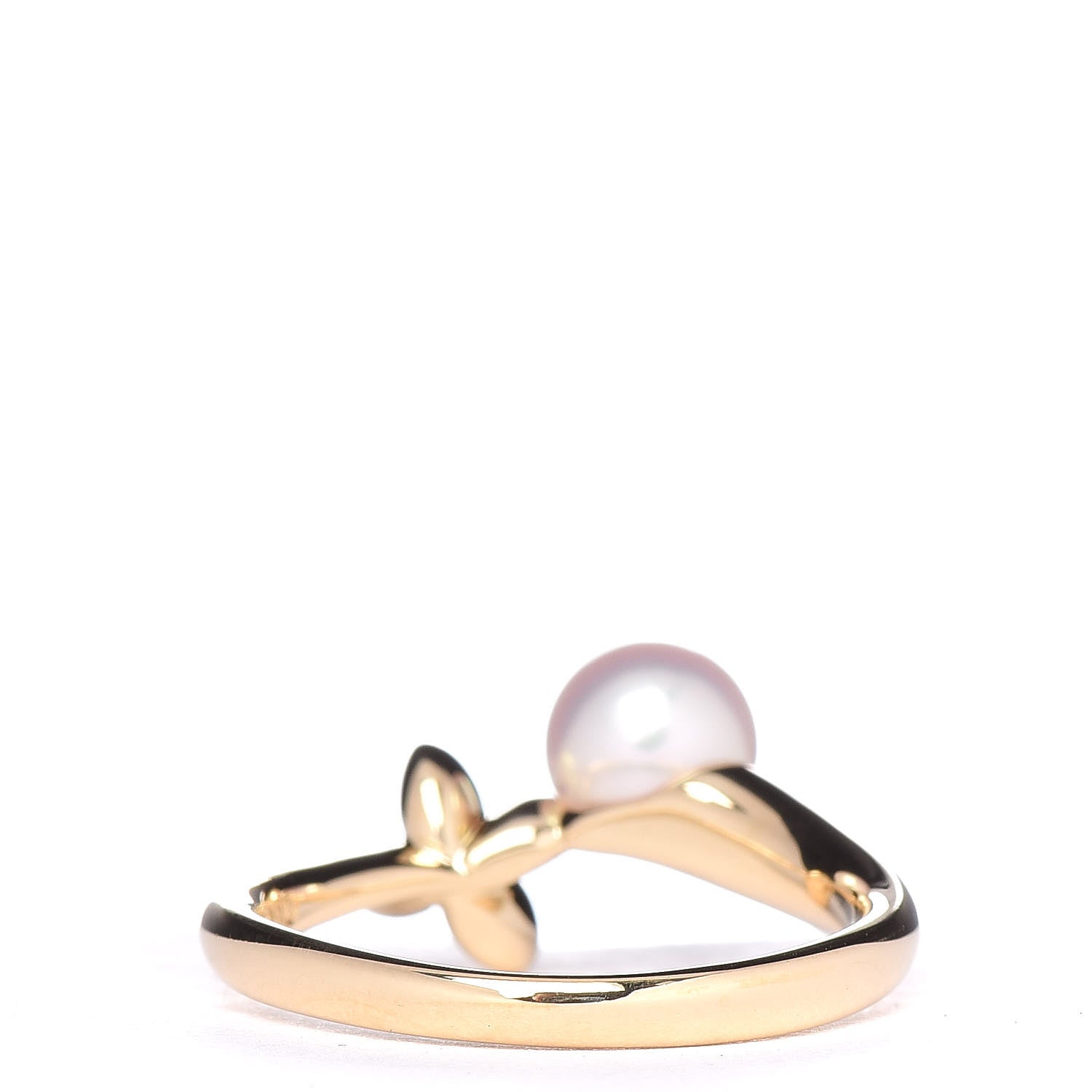 Mikimoto 18K Yellow Gold Diamond Akoya Pearl 6mm Flower Ring 50 5.5 4 of 5
