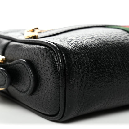Gucci Calfskin Web Mini Ophidia Shoulder Bag Black 9 of 12