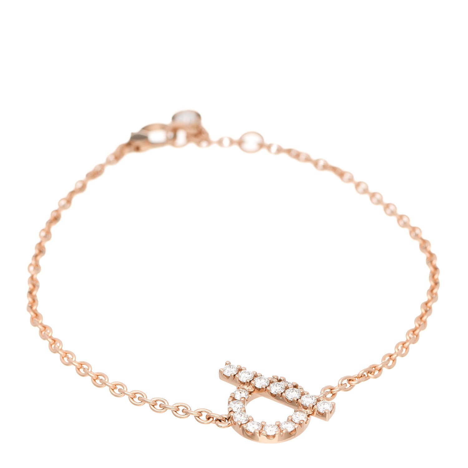 Hermes 18K Rose Gold Diamond Finesse Bracelet ST 1 of 4