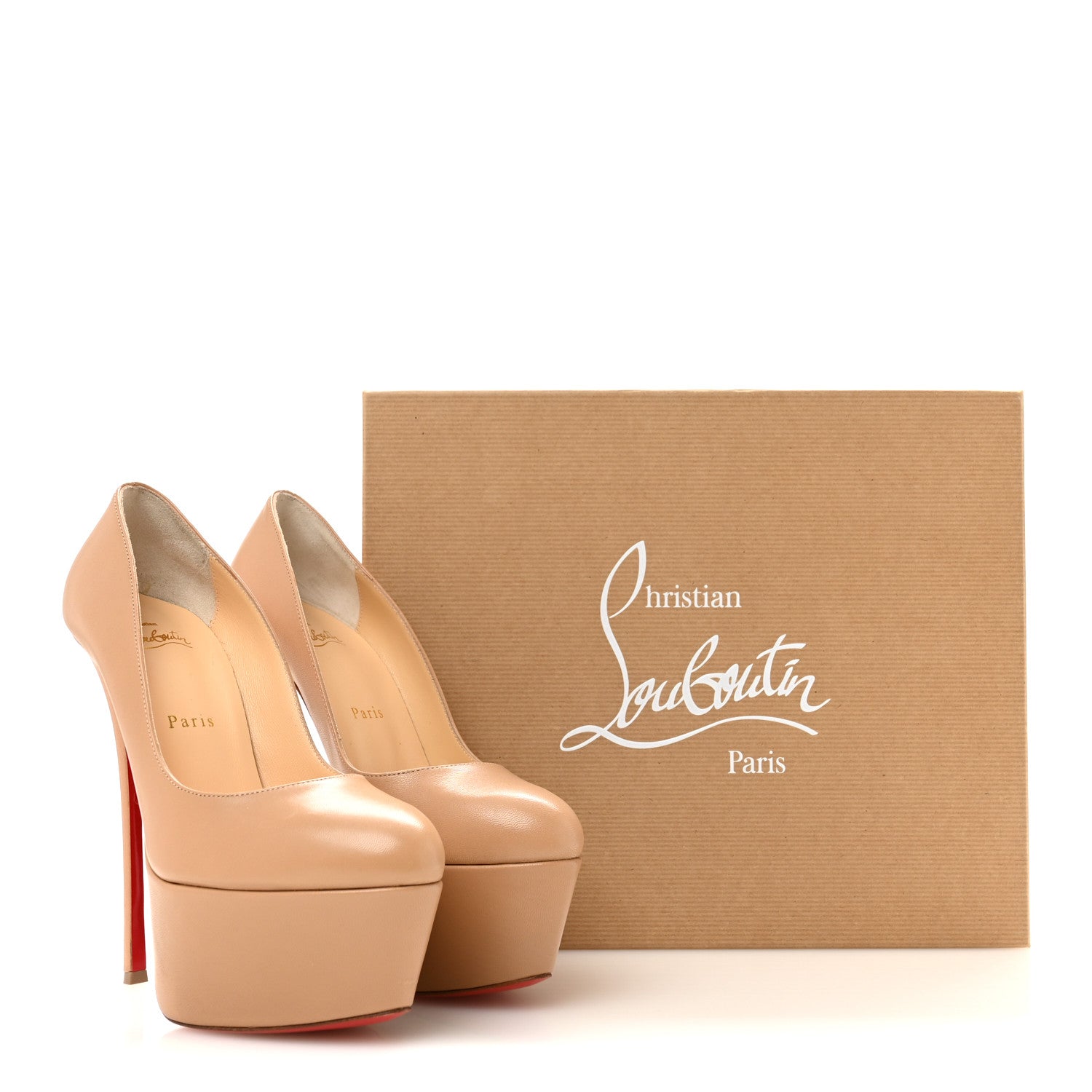Christian Louboutin Kid Dolly 160 Pumps 38 Nude 9 of 9