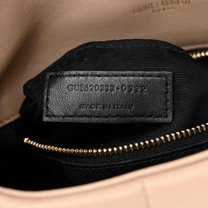 Saint Laurent Lambskin Quilted Toy Loulou Puffer Monogram Chain Satchel Dark Beige 7 of 13