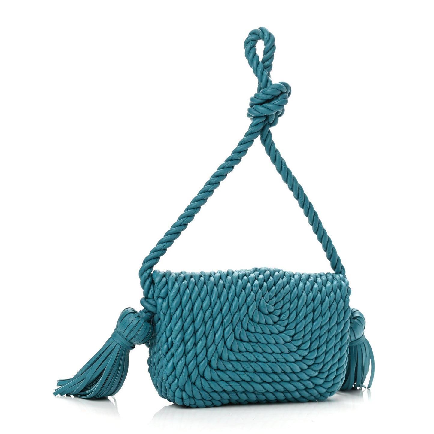 Lambskin Torchon Tasseled Twisted Shoulder Bag Blaster