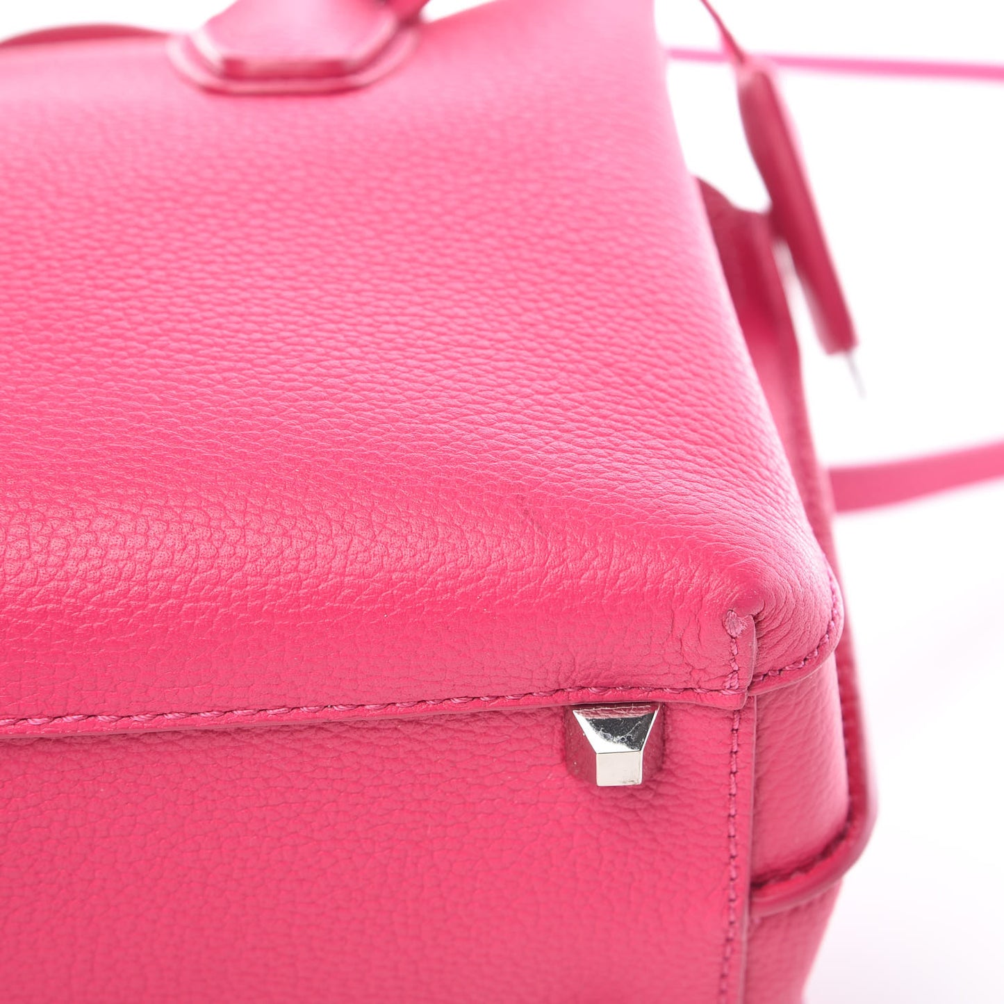 Grained Calfskin Mini Milla Tote Beetroot Pink