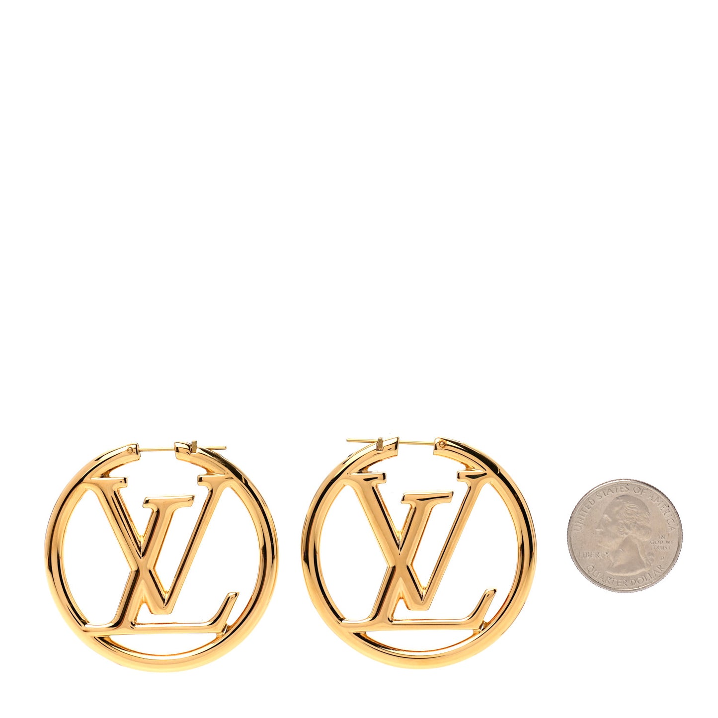 Metal Louise Hoop Earrings Gold