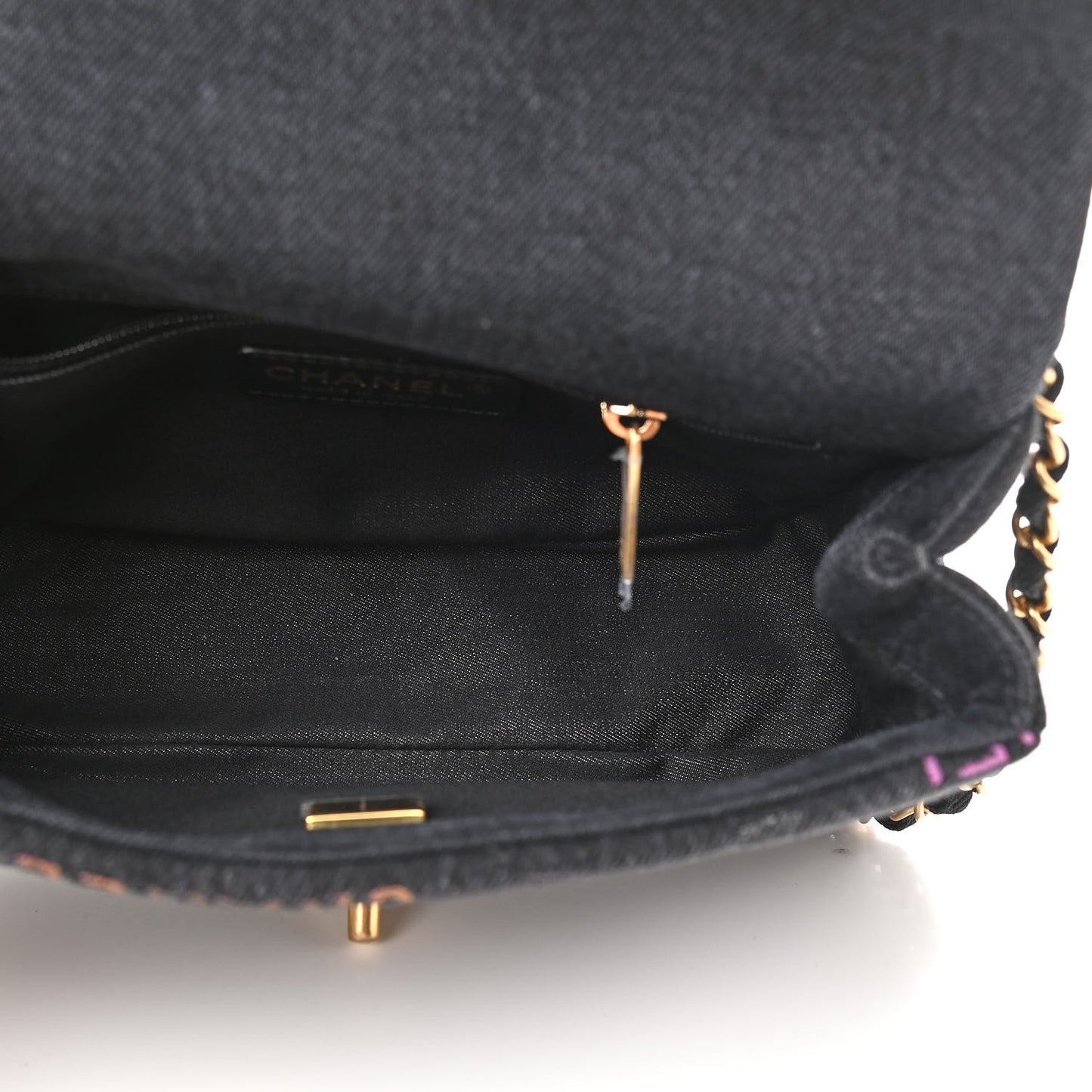 Denim Quilted Denim Mood Mini Rectangular Flap Black Multicolor
