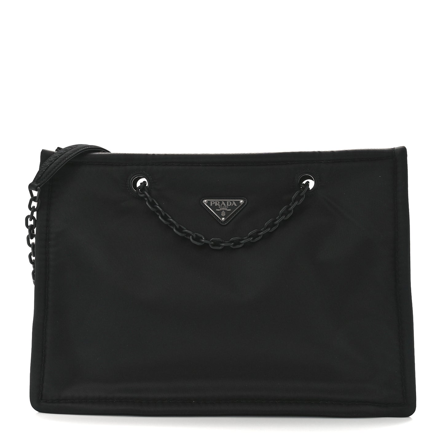 Tessuto Nylon Chain Tote Black