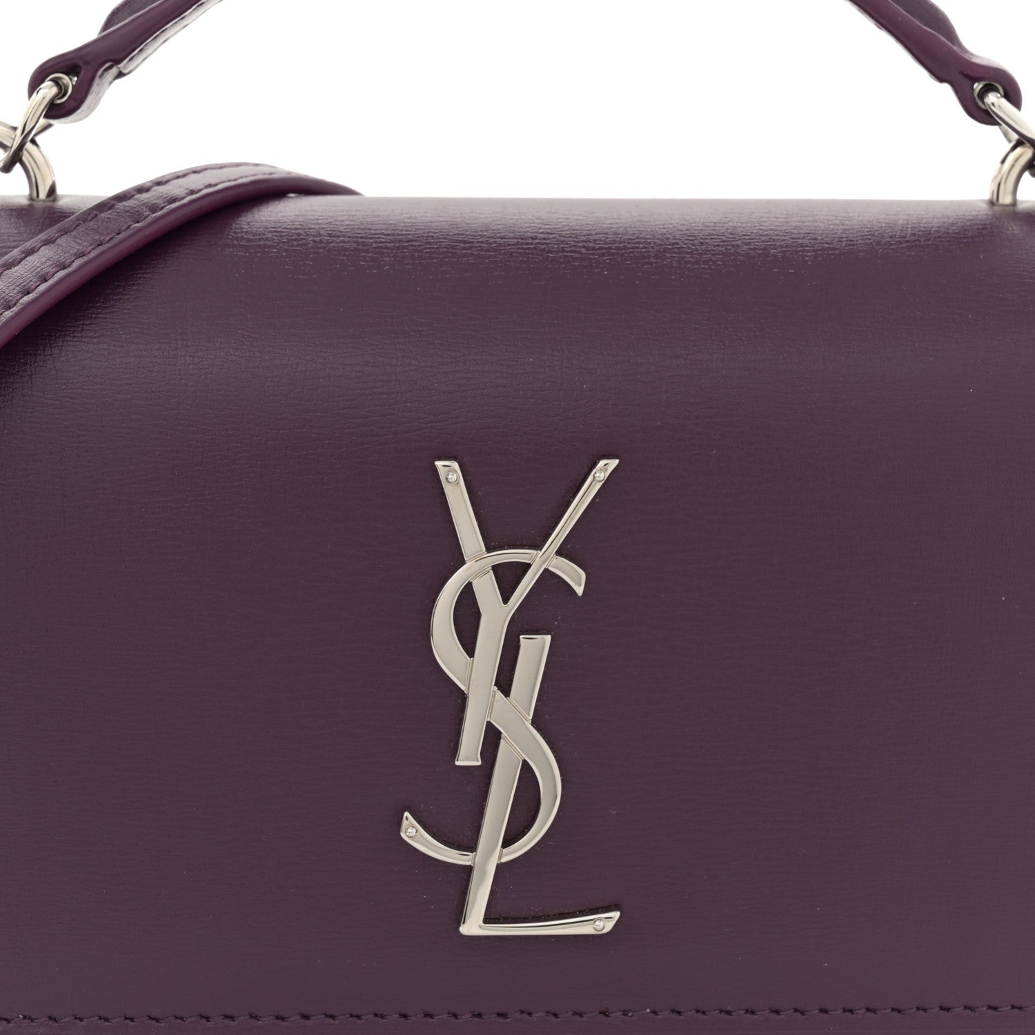 Saint Laurent Calfskin Monogram Sunset Chain Wallet Prunia 7 of 10