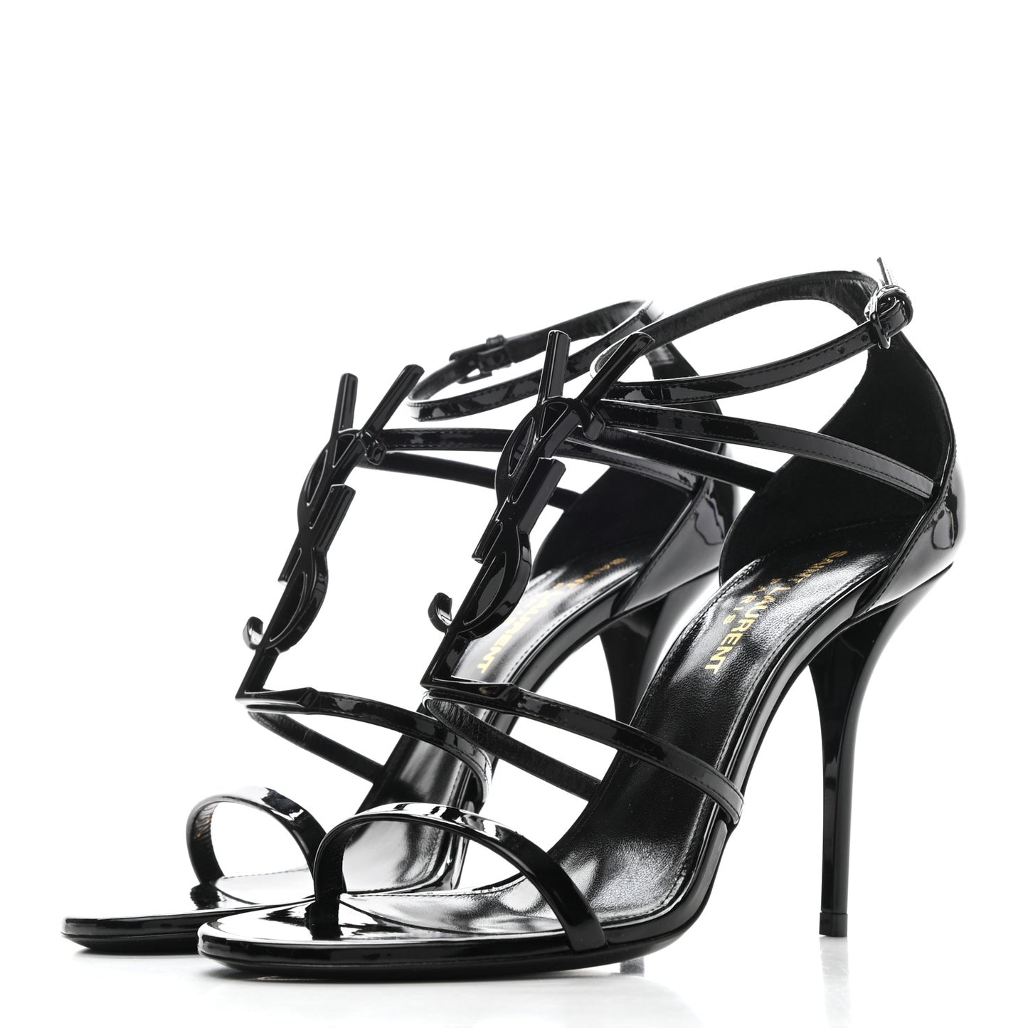 Patent Calfskin Cassandra 110 Sandals 37.5 Black