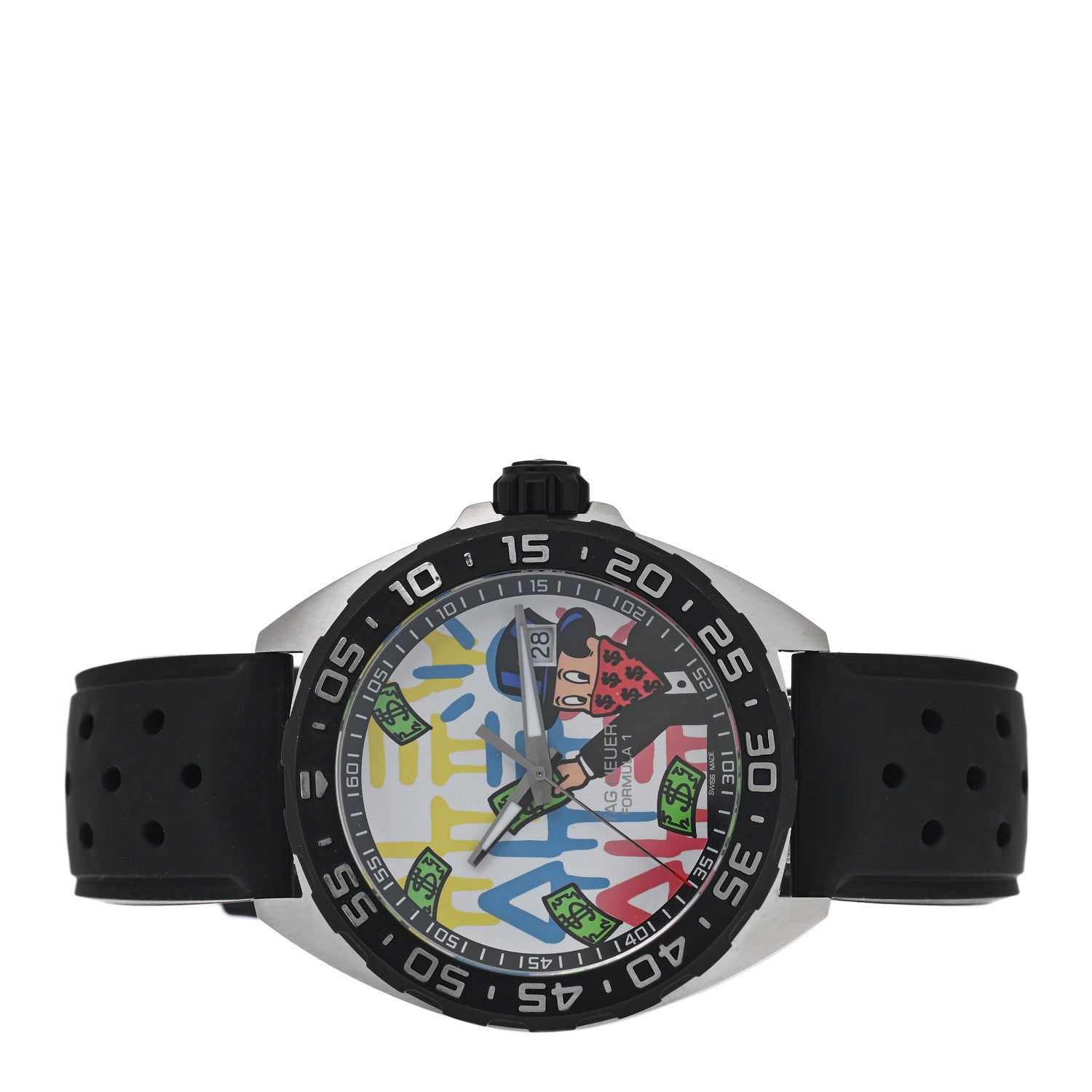Tag Heuer Stainless Steel Rubber 41mm Formula 1 Monopoly Quartz Watch White WAZ1119 2 of 5