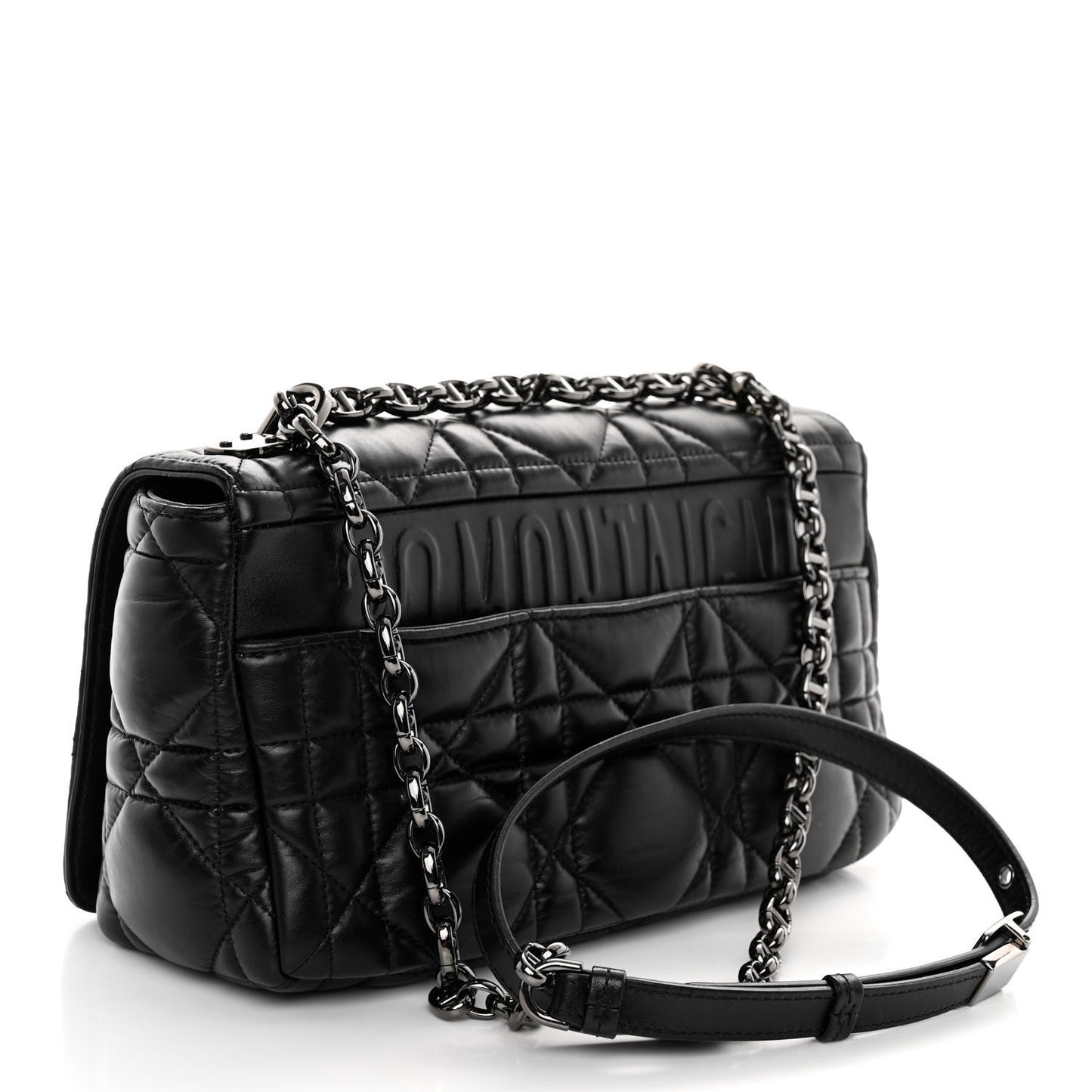 Calfskin Macrocannage Medium Caro Bag Black