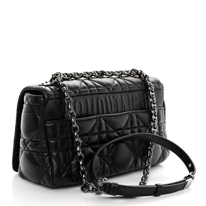 Christian Dior Calfskin Macrocannage Medium Caro Bag Black 3 of 9