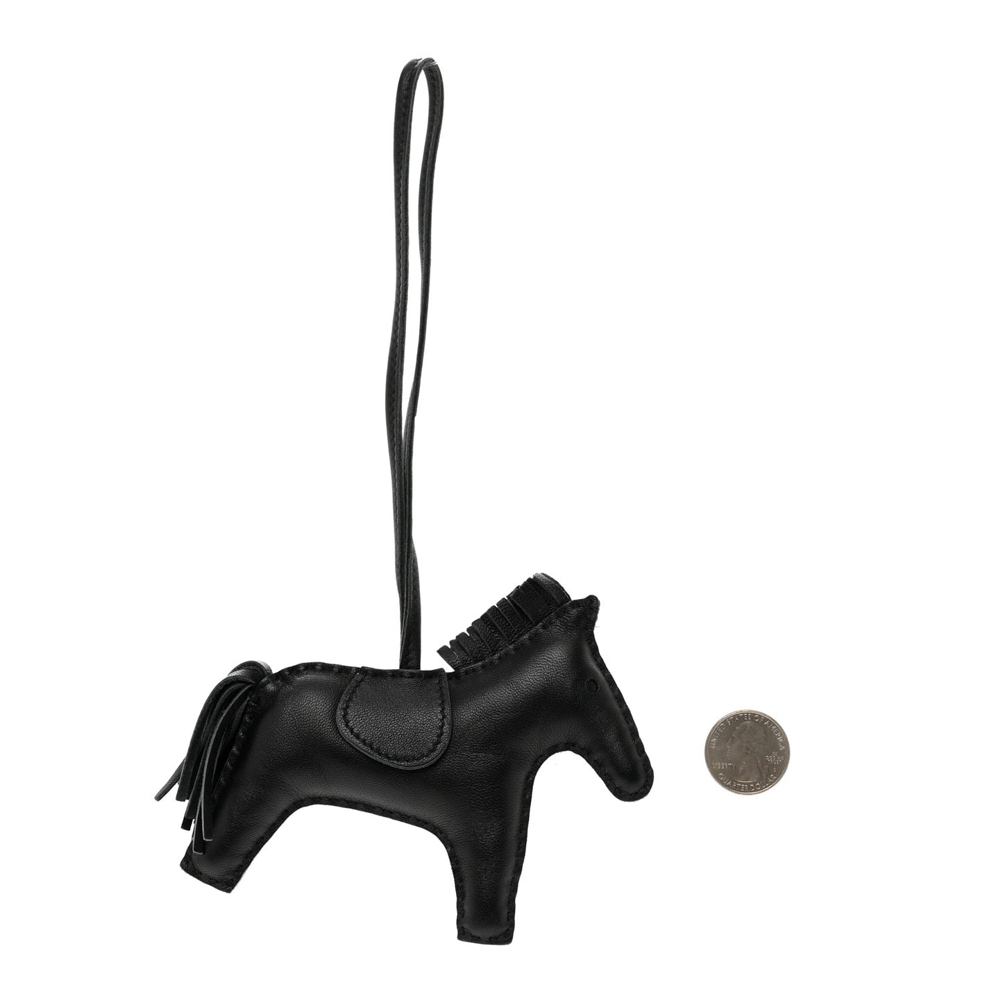Milo Lambskin Grigri Rodeo Horse Bag Charm MM So Black