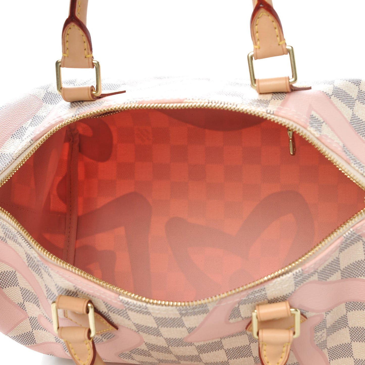 Damier Azur Tahitienne Speedy Bandouliere 30 Rose Ballerine