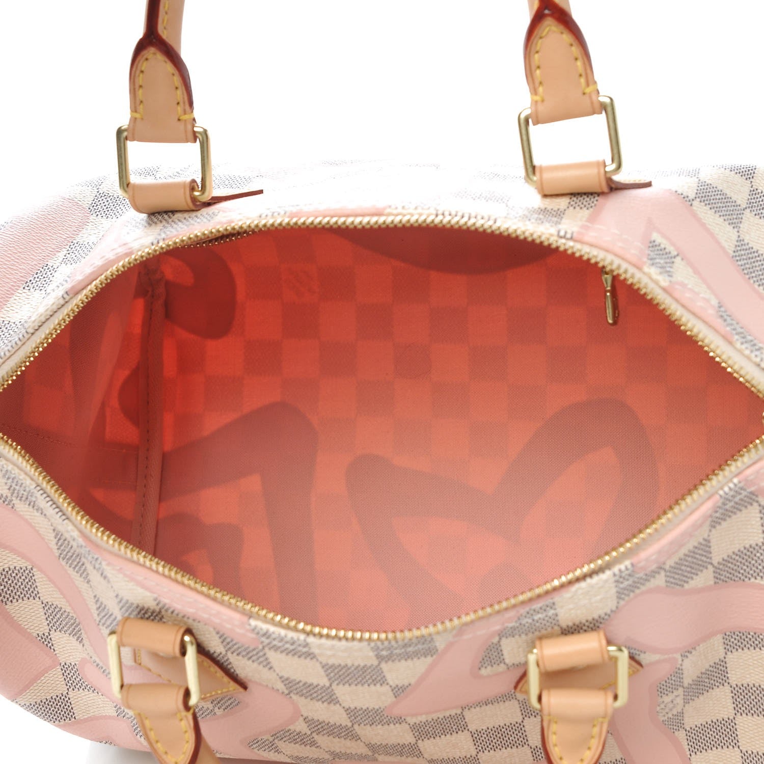 Louis Vuitton Damier Azur Tahitienne Speedy Bandouliere 30 Rose Ballerine 5 of 8