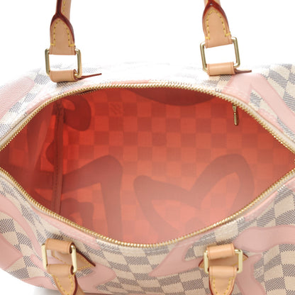 Louis Vuitton Damier Azur Tahitienne Speedy Bandouliere 30 Rose Ballerine 5 of 8