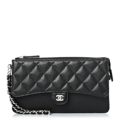 Chanel Caviar Quilted Classic Pouch With Handle Black 1 of 4