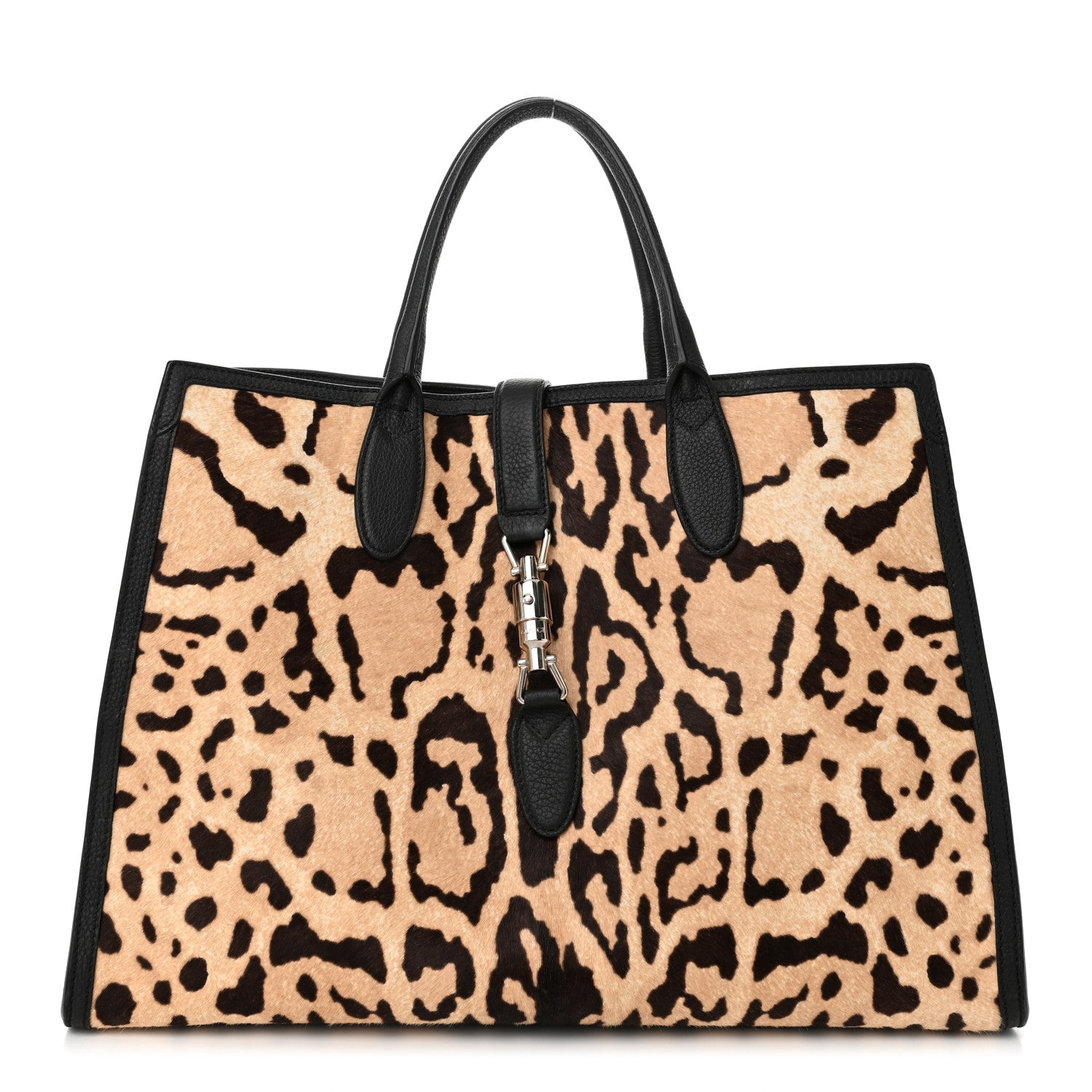 Gucci Pony Hair Cheetah Print Medium Jackie Top Handle Bag 1 of 11