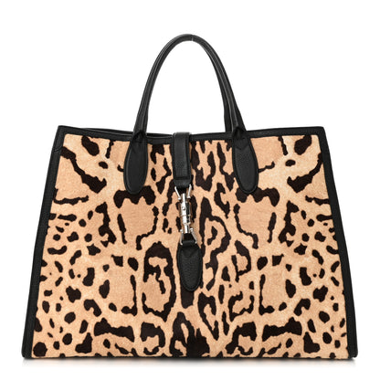 Gucci Pony Hair Cheetah Print Medium Jackie Top Handle Bag 1 of 11