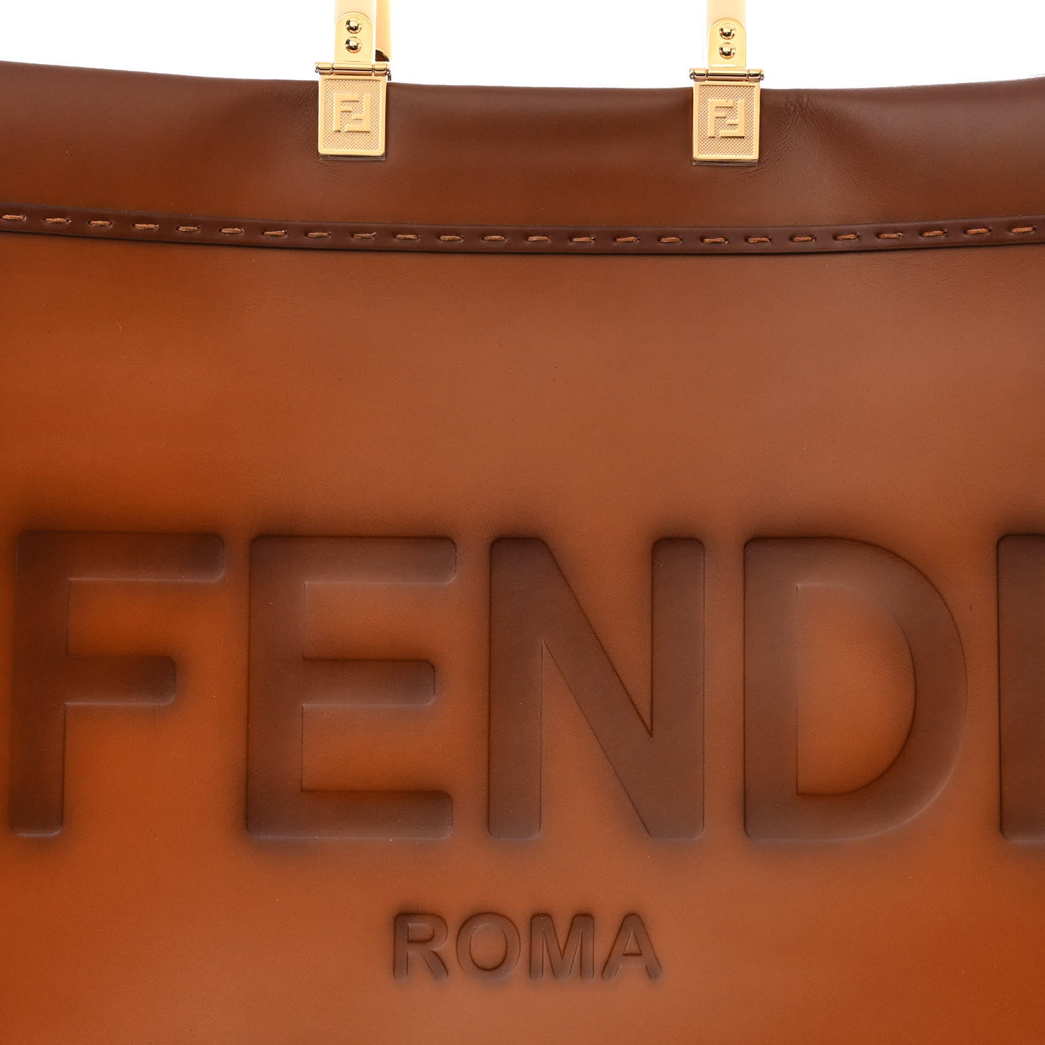 Fendi Vitello King Tamponato Large Fendi Sunshine Shopper Tote Cuoio 8 of 12