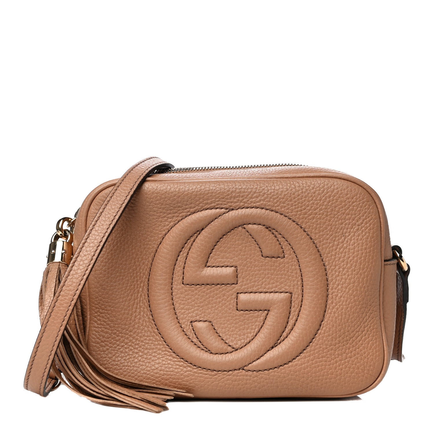 Gucci Pebbled Calfskin Small Soho Disco Bag Camelia 2 of 24
