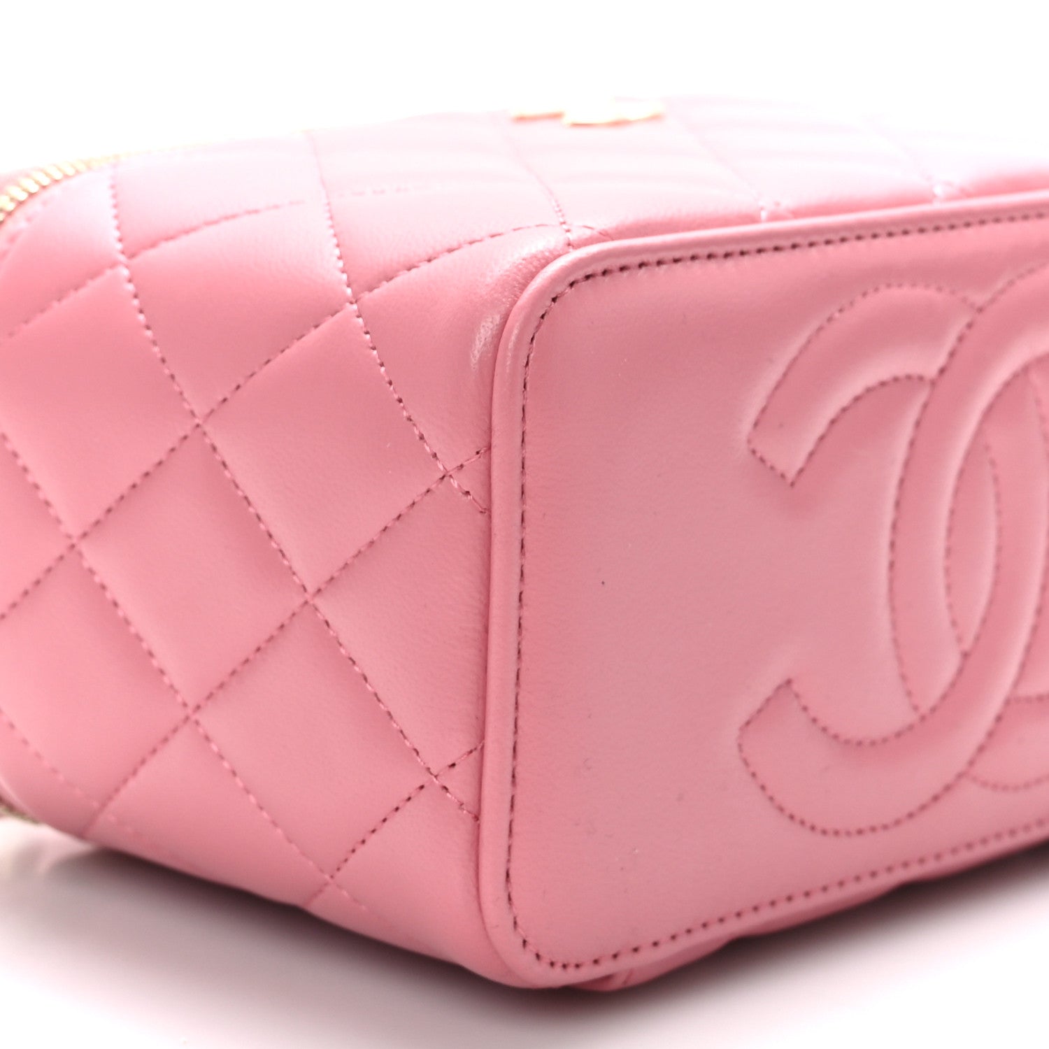 Chanel Lambskin Quilted Small Top Handle Vanity Case With Chain Pink 9 of 11