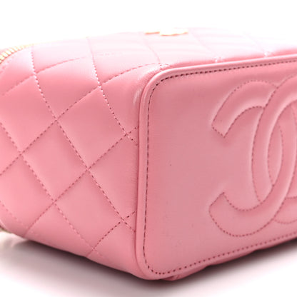 Chanel Lambskin Quilted Small Top Handle Vanity Case With Chain Pink 9 of 11