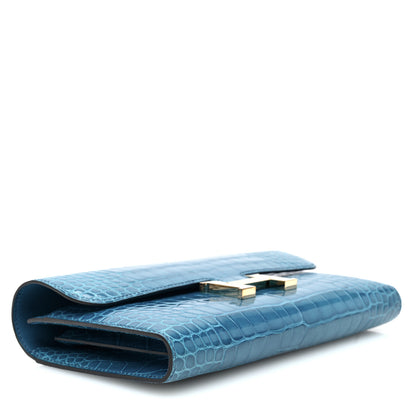 Hermes Shiny Alligator Constance Wallet Bleu Izmir 4 of 8