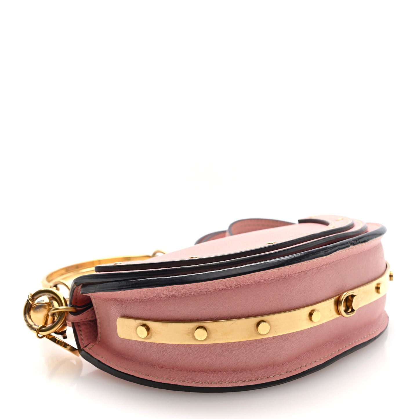 Calfskin Small Nile Bracelet Minaudiere Bag Washed Pink