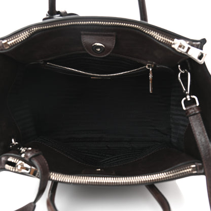 Prada Glace Calfskin Twin Pocket Tote Moro 5 of 12