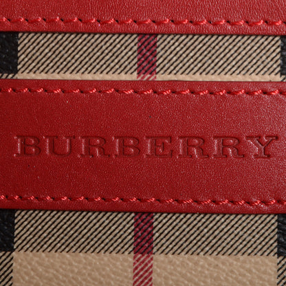 Burberry Haymarket Check Small Canterbury Tote Coral Red 6 of 9