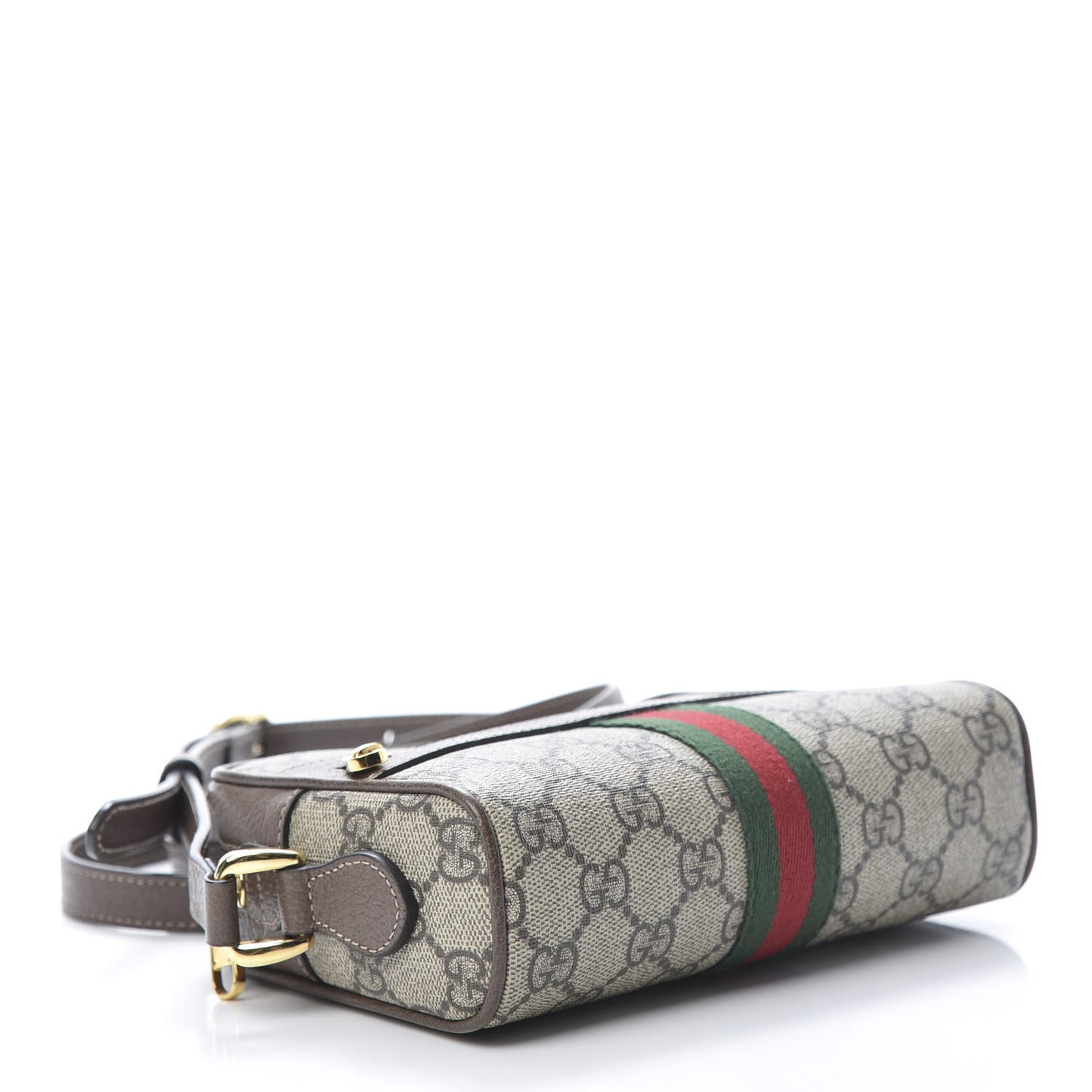 GG Supreme Monogram Web Mini Ophidia Shoulder Bag Brown