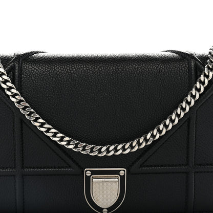 Christian Dior Grained Calfskin Diorama Wallet on Chain Pouch Black 7 of 11