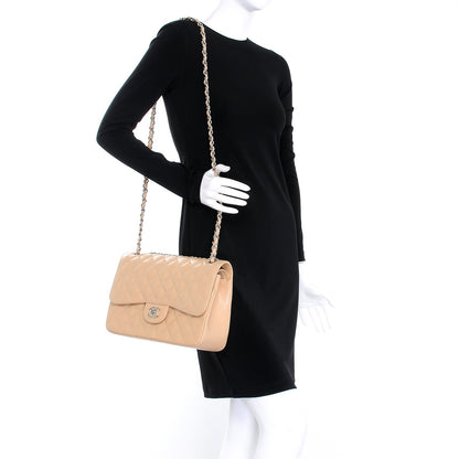 Chanel Caviar Quilted Jumbo Double Flap Light Beige 2 of 9