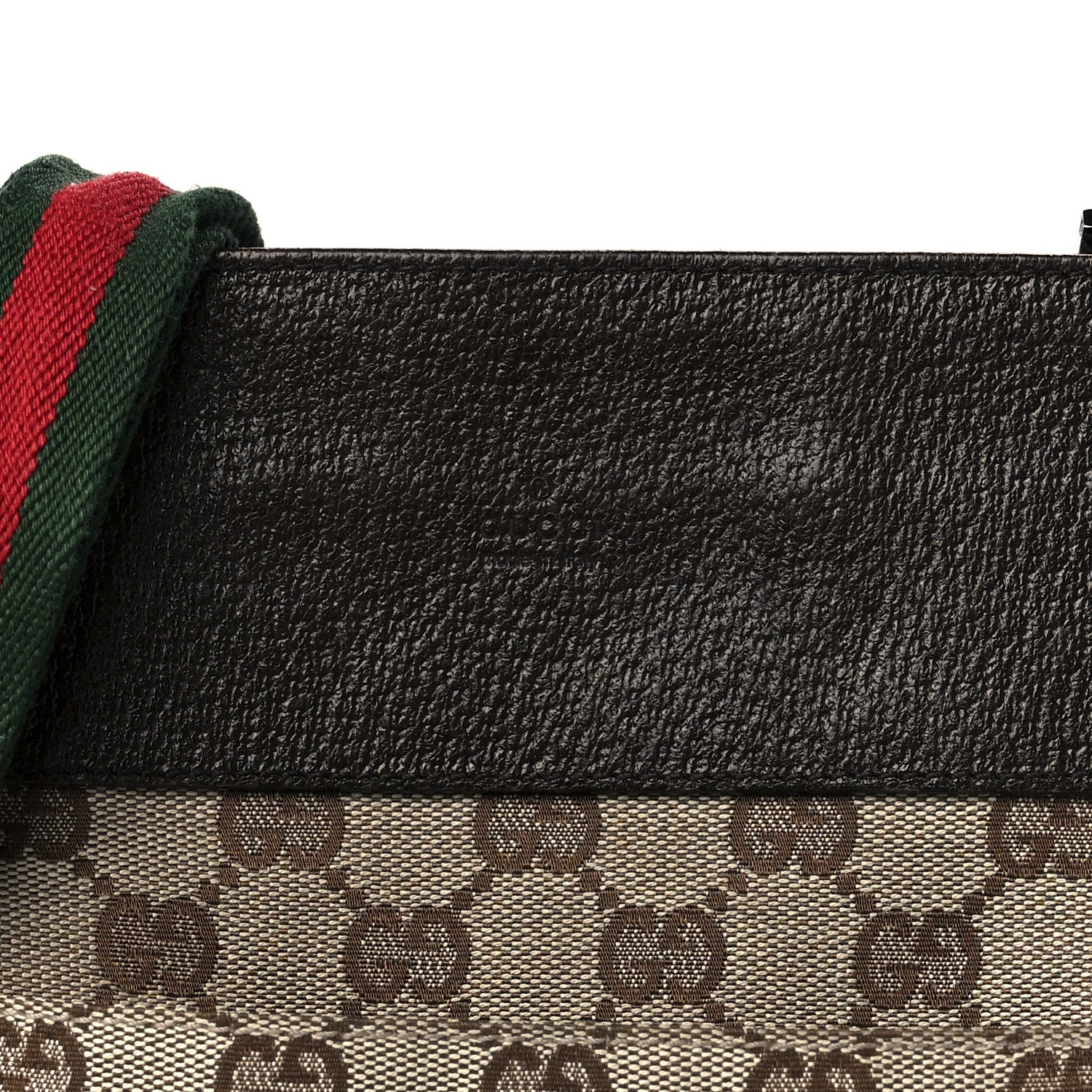 Gucci GG Monogram Web Messenger Crossbody Bag Dark Brown 9 of 16
