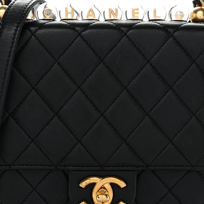 Chanel Goatskin Quilted Chic Pearls Flap Black 8 of 10