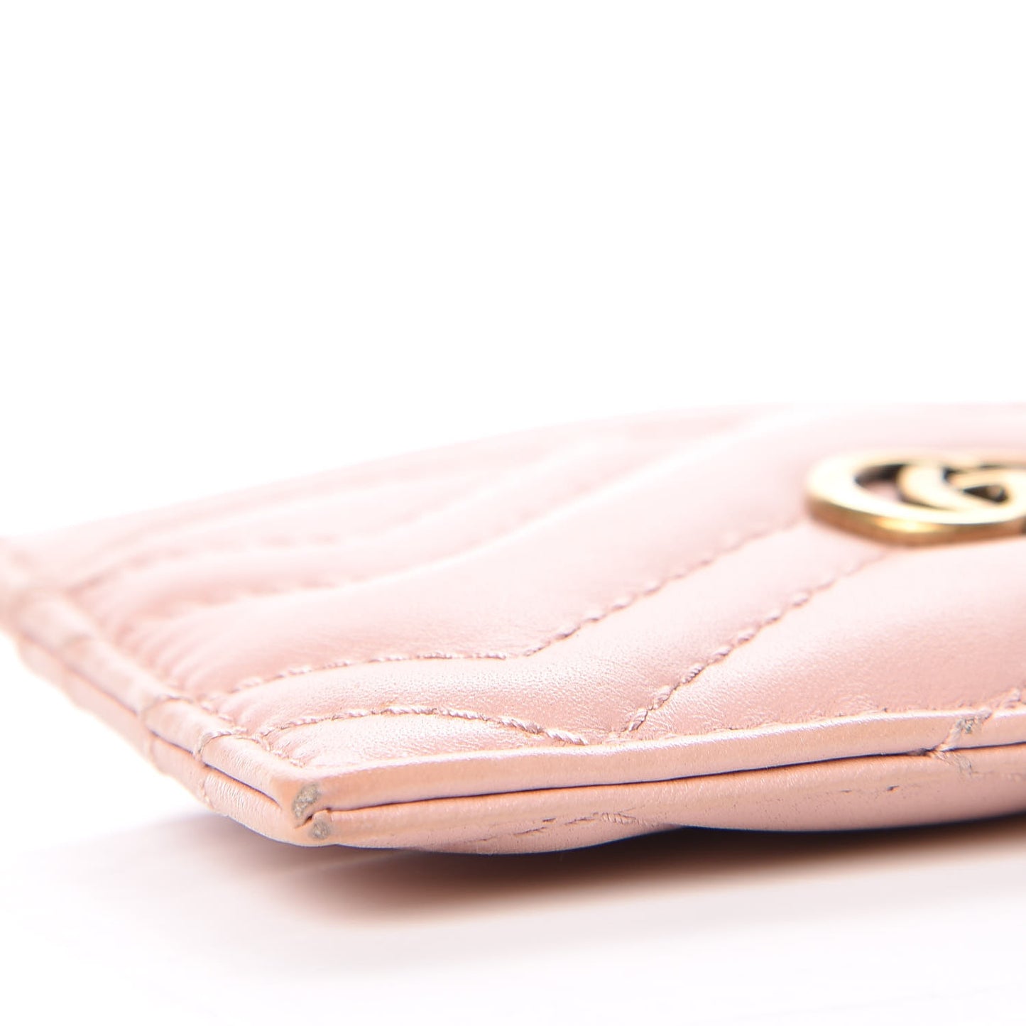 Calfskin Matelasse GG Marmont Card Holder Perfect Pink