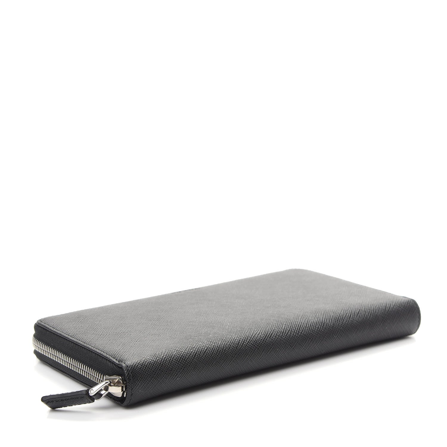 Prada Saffiano Large Zip Around Travel Wallet Black 4 of 8