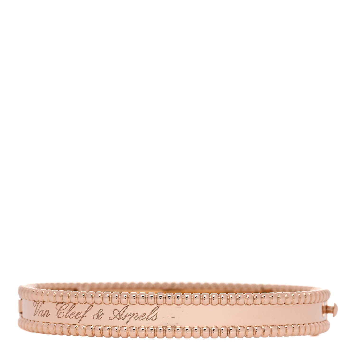 Van Cleef & Arpels 18K Rose Gold Perlee Signature Bangle Bracelet XS 1 of 4