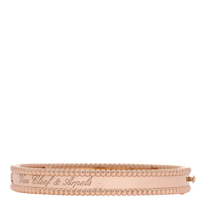 Van Cleef & Arpels 18K Rose Gold Perlee Signature Bangle Bracelet XS 1 of 4